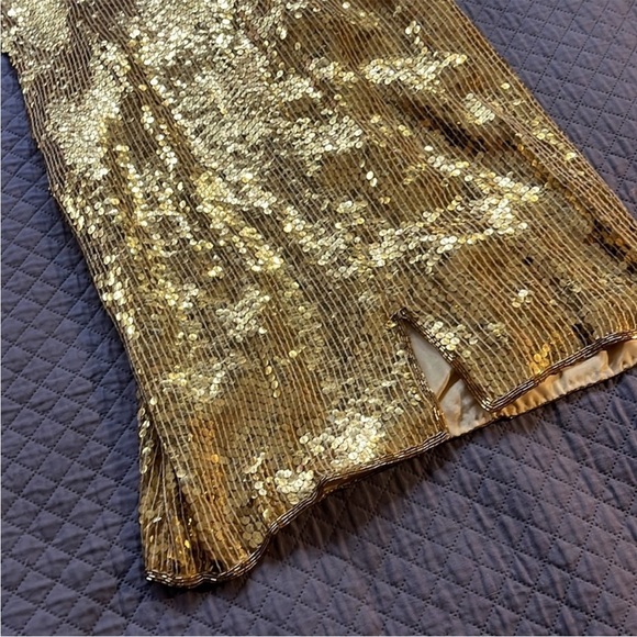 Vintage NWT Together Gold Sequin Sleeveless Mini Dress - Picture 6 of 10